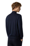 Blue ultra fine 120s wool turtleneck