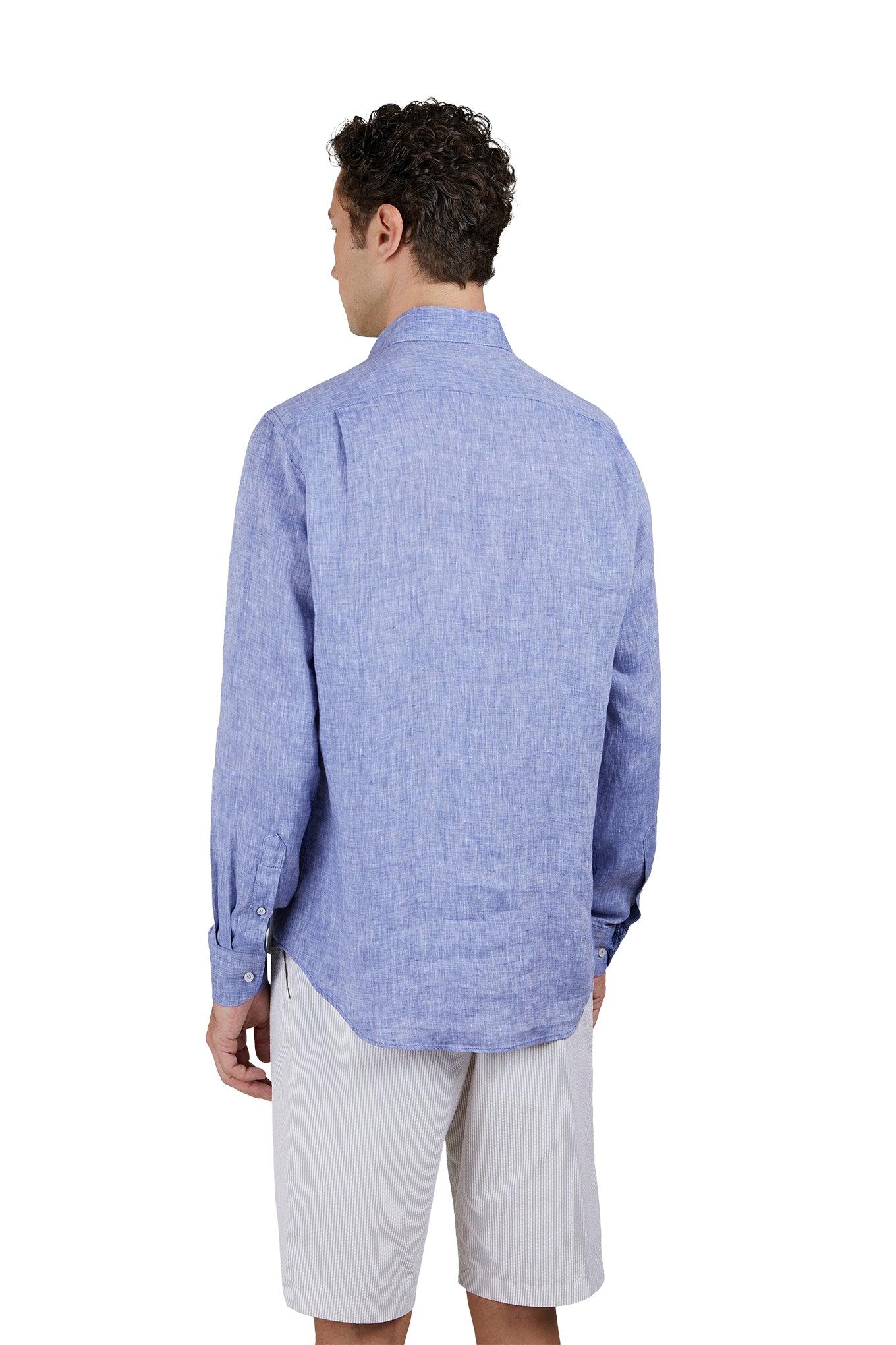 Camicia in lino con dettagli stampati