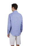 Camicia in lino con dettagli stampati