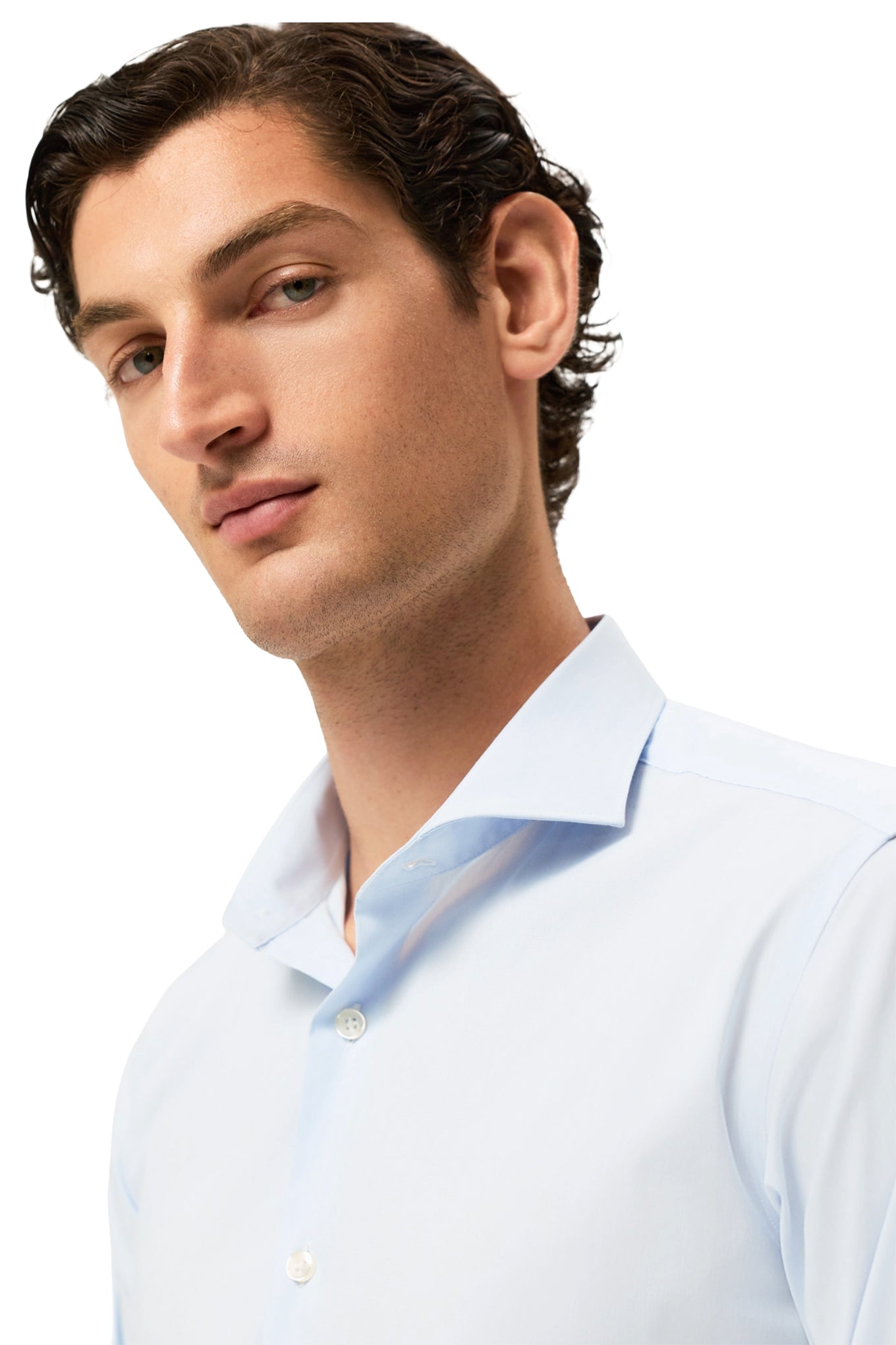 Slim Fit End-on-End Travel Shirt With Dublin Collar