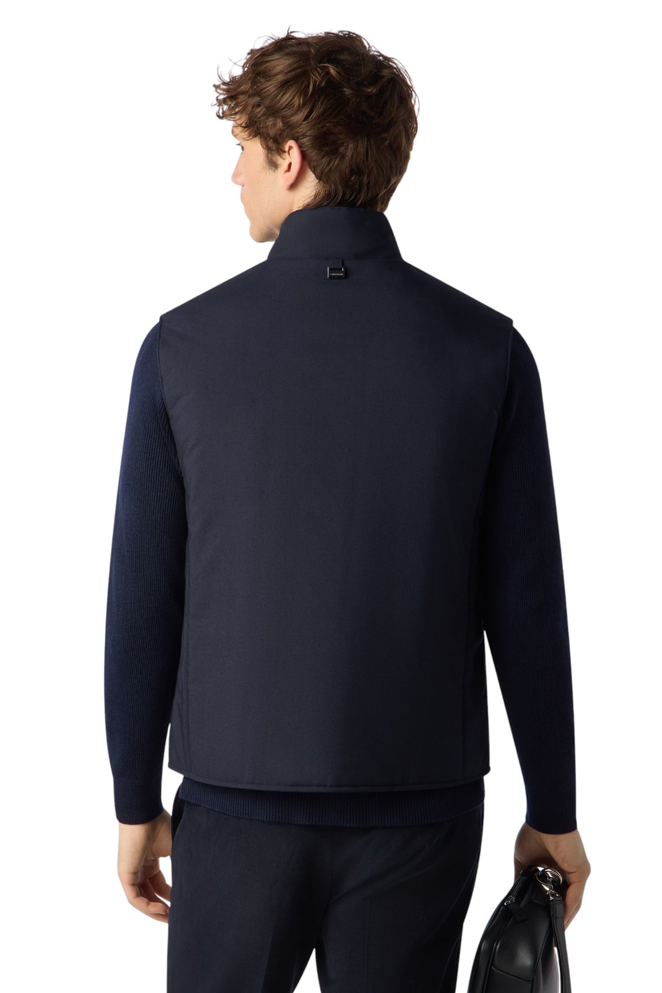 Black padded vest in technical fabric