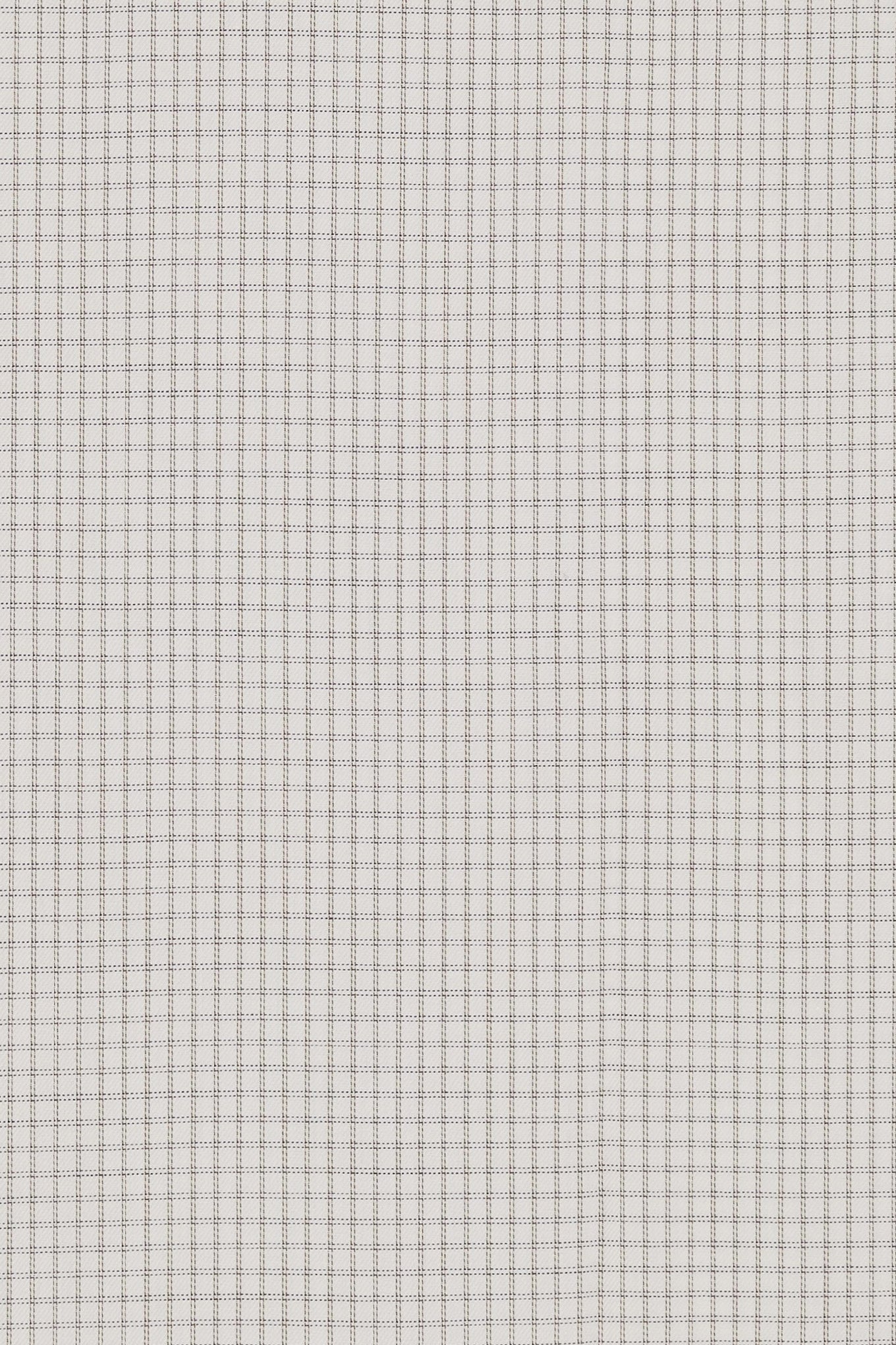 White and brown plaid regular fit cotton shirt