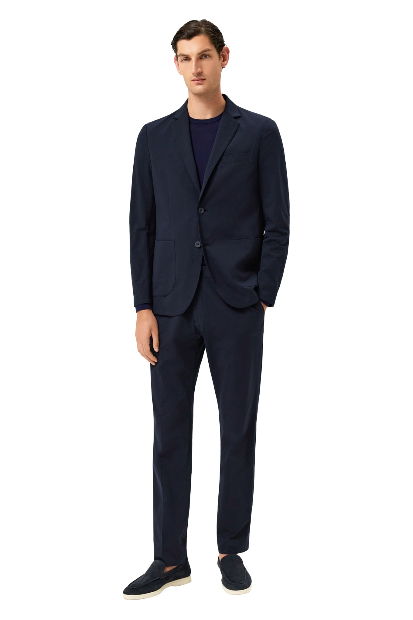 Slim Fit Micro Airmesh Travel Suit In Washable Fabric
