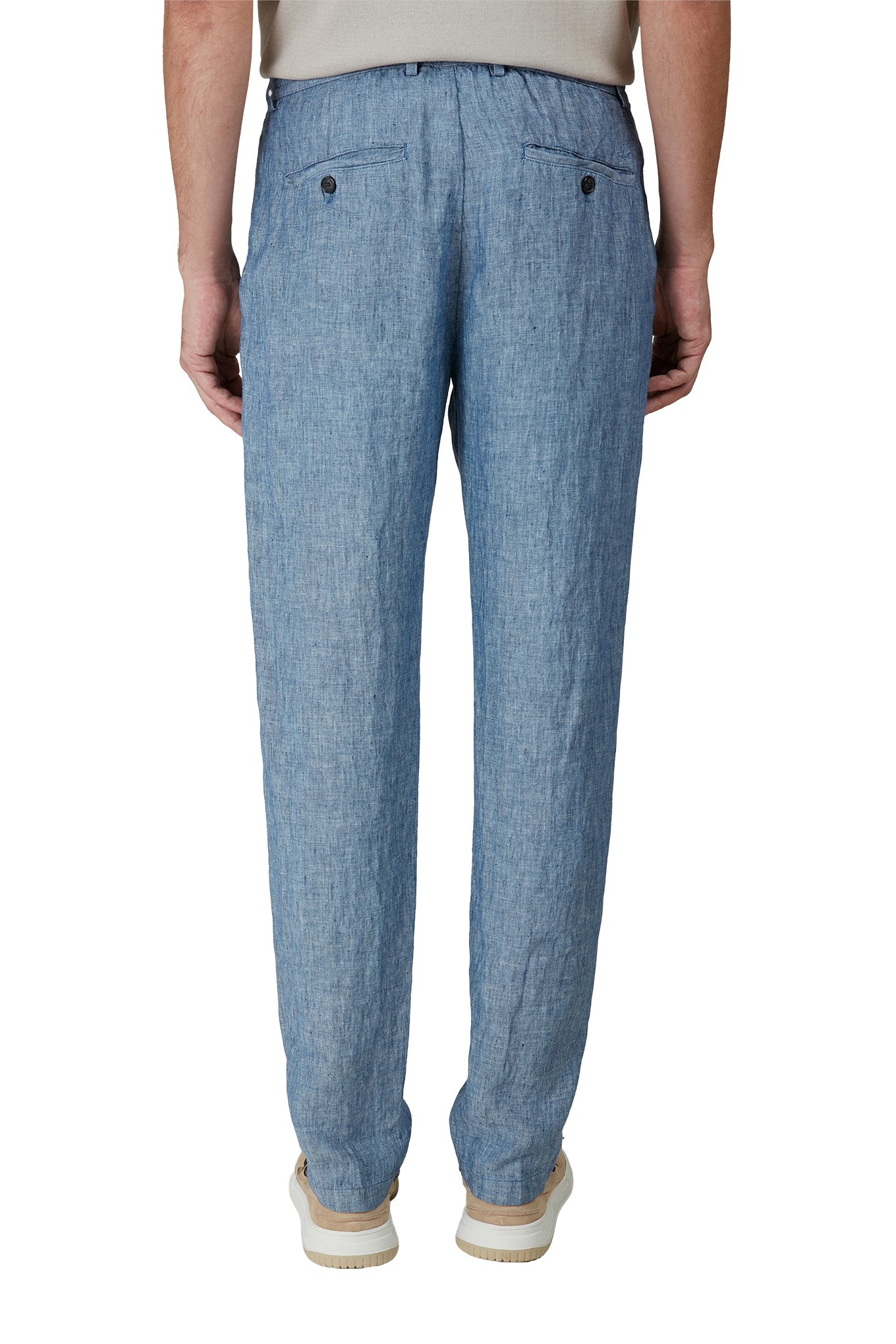 Linen chino pants with drawstring