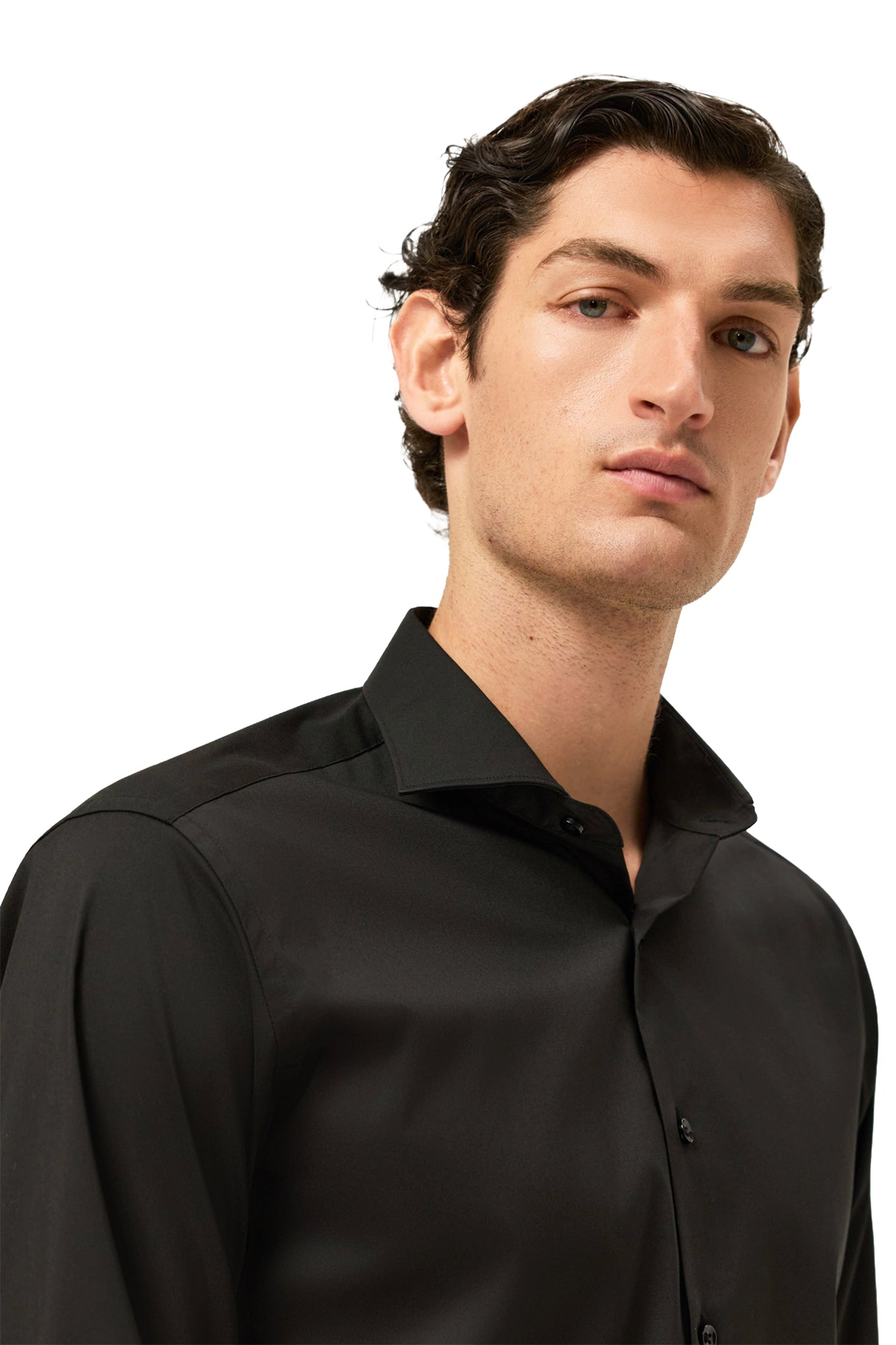 Slim Fit Cotton Stretch Travel Shirt With Dublin Collar