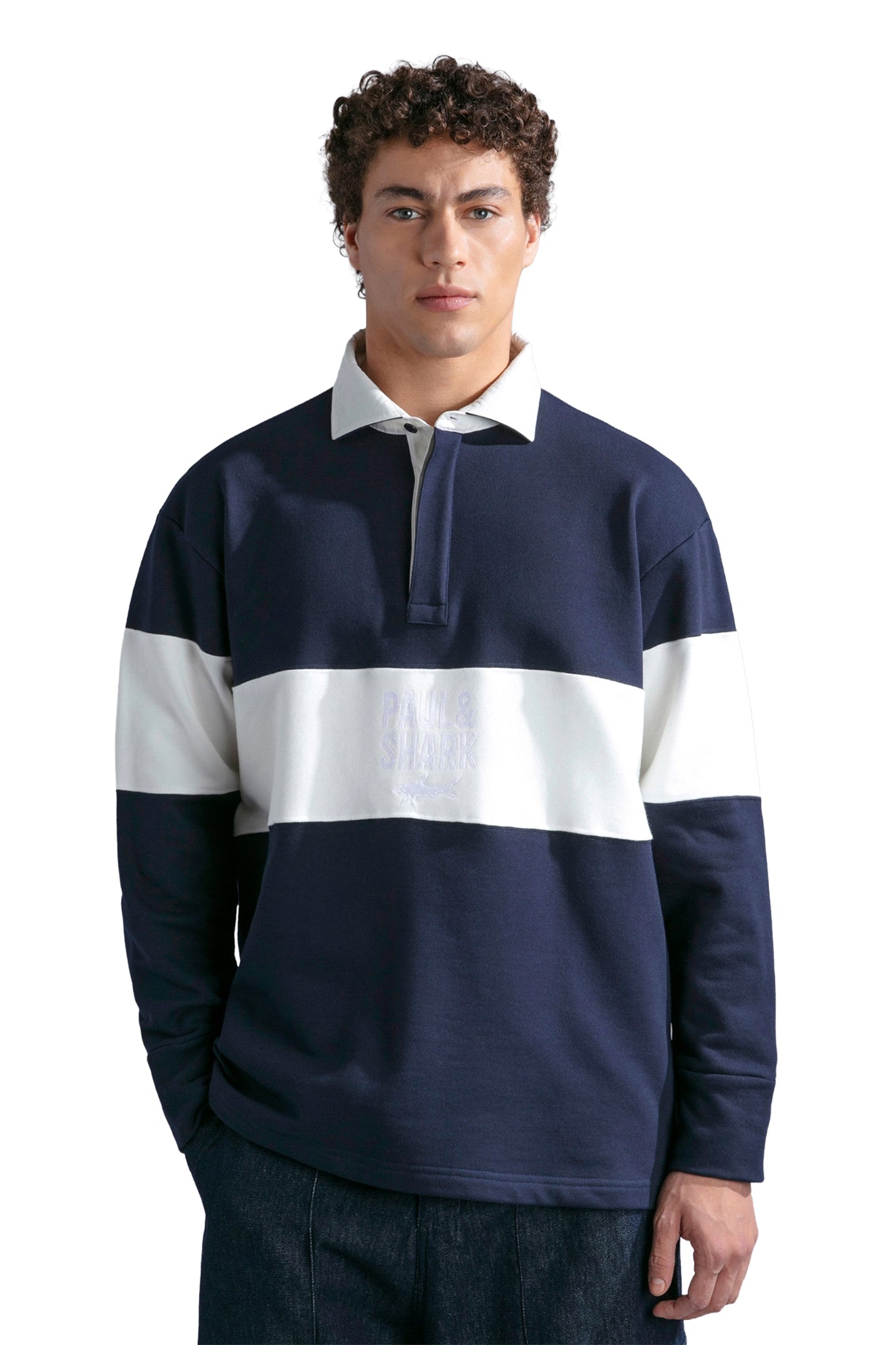 WINTER FLEECE COTTON POLO SHIRT WITH EMBROIDERY