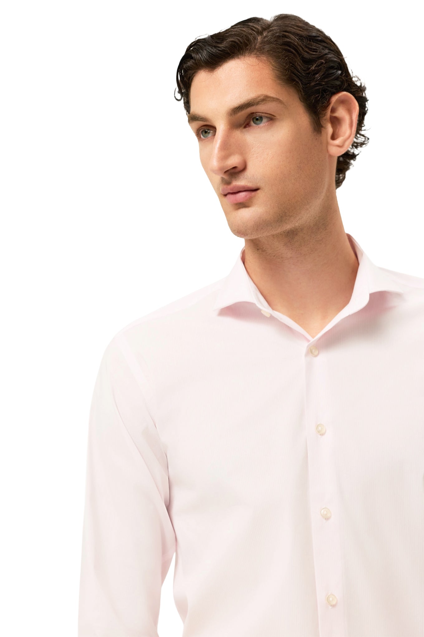 Slim Fit Striped Travel Shirt With Dublin Collar