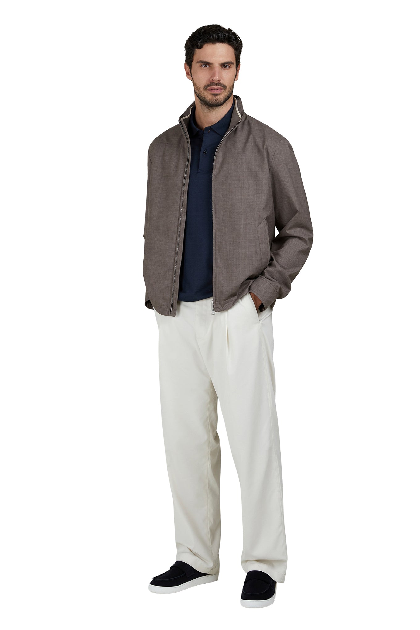 Wool and silk Bomber