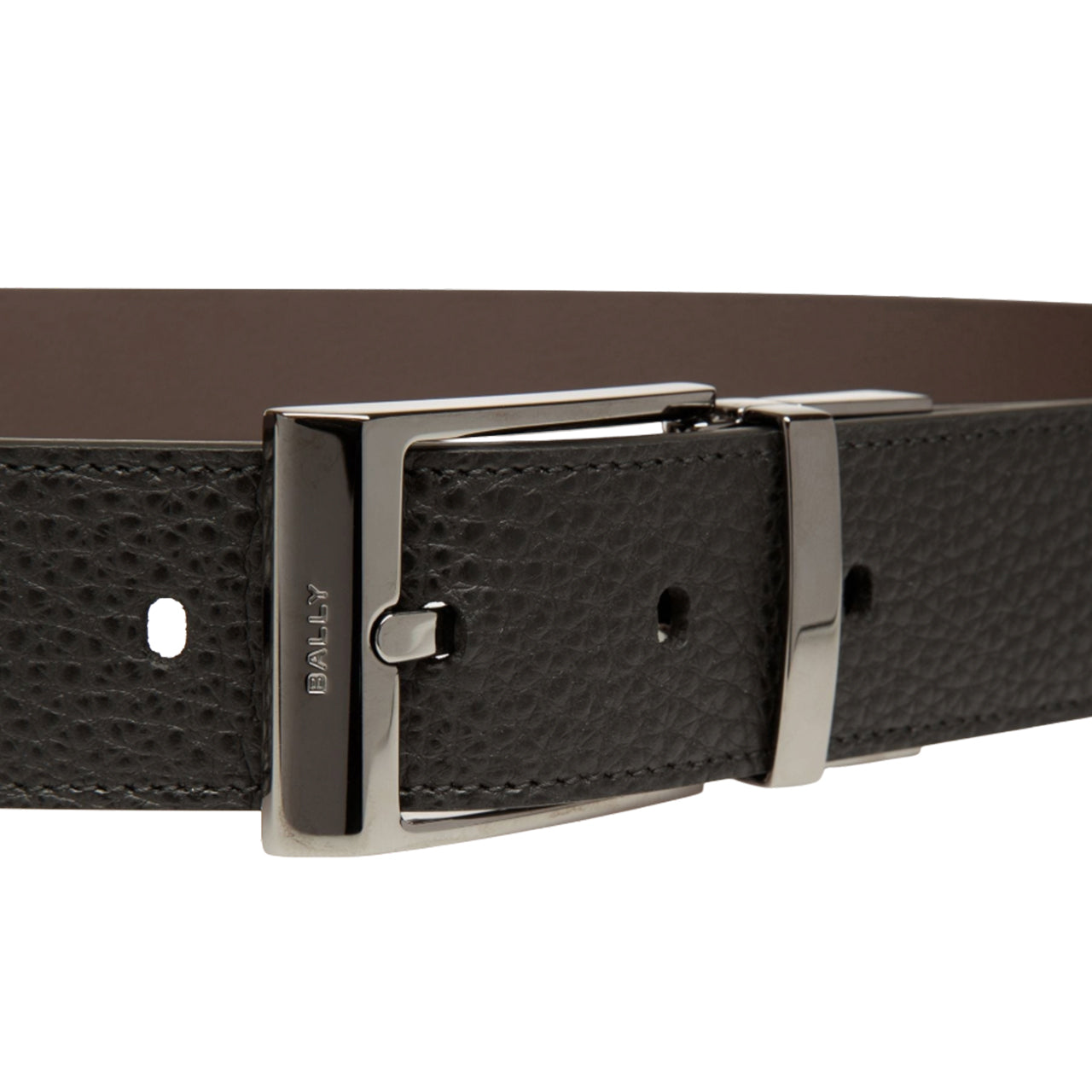 Shiffie 35mm Reversible And Adjustable Belt in Black And Ebony Leather