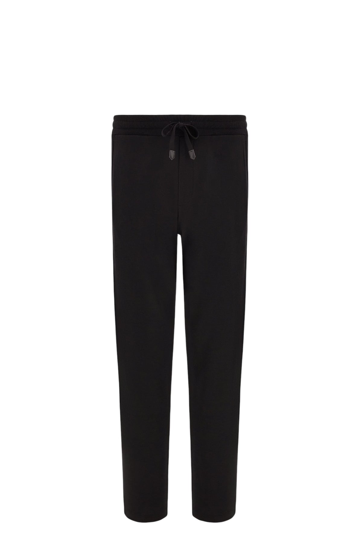 Black extrafine merino wool bootcut pants
