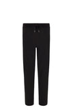 Black extrafine merino wool bootcut pants