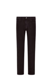 Black regular fit five-pocket cotton denim pants