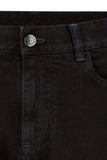 Black regular fit five-pocket cotton denim pants