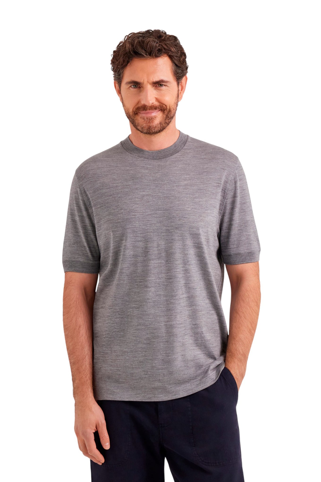 Impeccabile Super 120s wool gray melange Tshirt