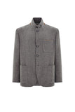 Canali Bruma gray singlebreasted cashmere jacket with suede details