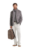 Canali Bruma gray singlebreasted cashmere jacket with suede details