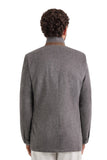 Canali Bruma gray singlebreasted cashmere jacket with suede details