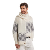 Cream scarf with gray tones in an alpaca blend