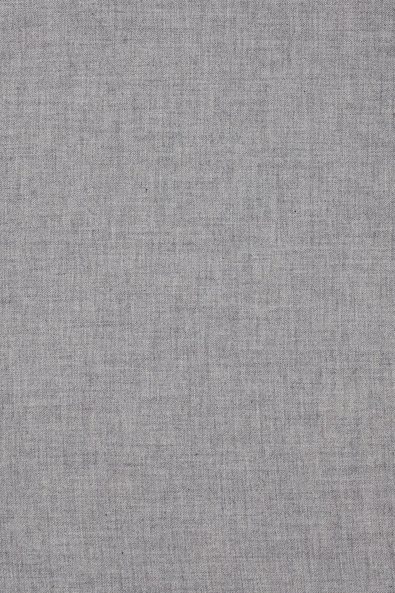 Relaxed fit light grey melange cashmere and cotton blend casual shirt