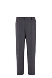 Gray tapered micro-striped wool chinos