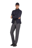 Gray tapered micro-striped wool chinos