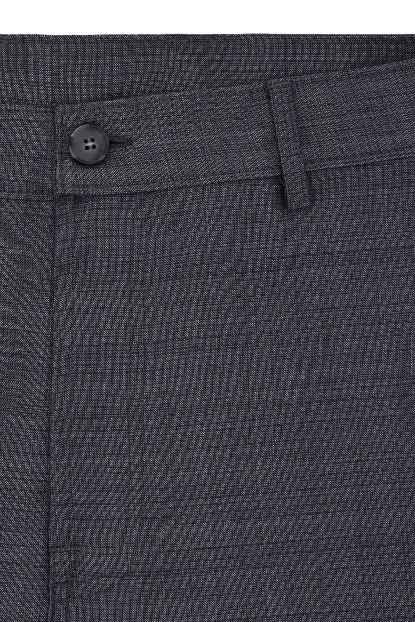 Gray tapered micro-striped wool chinos