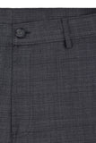 Gray tapered micro-striped wool chinos