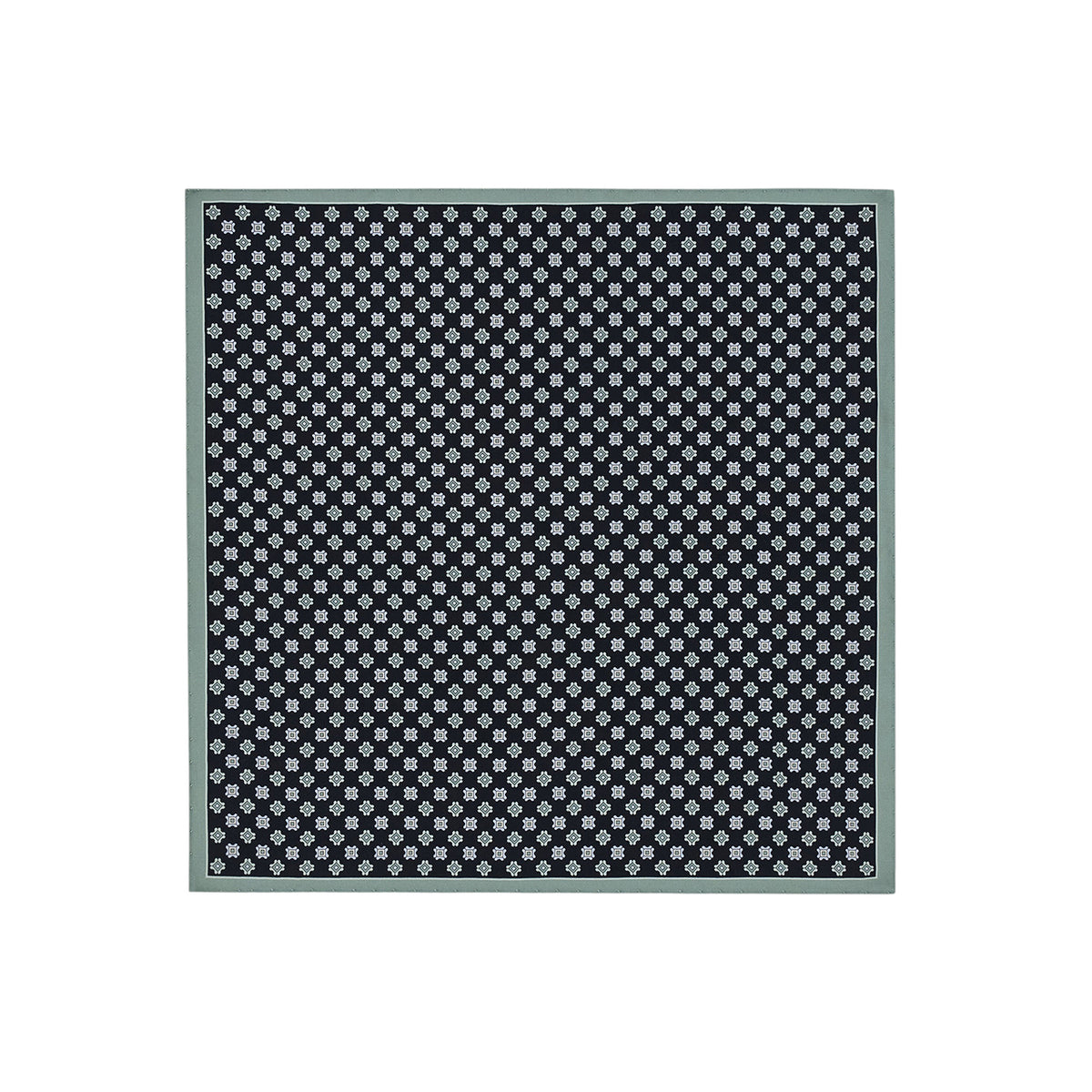 Blue pure silk pattered motif pocket square