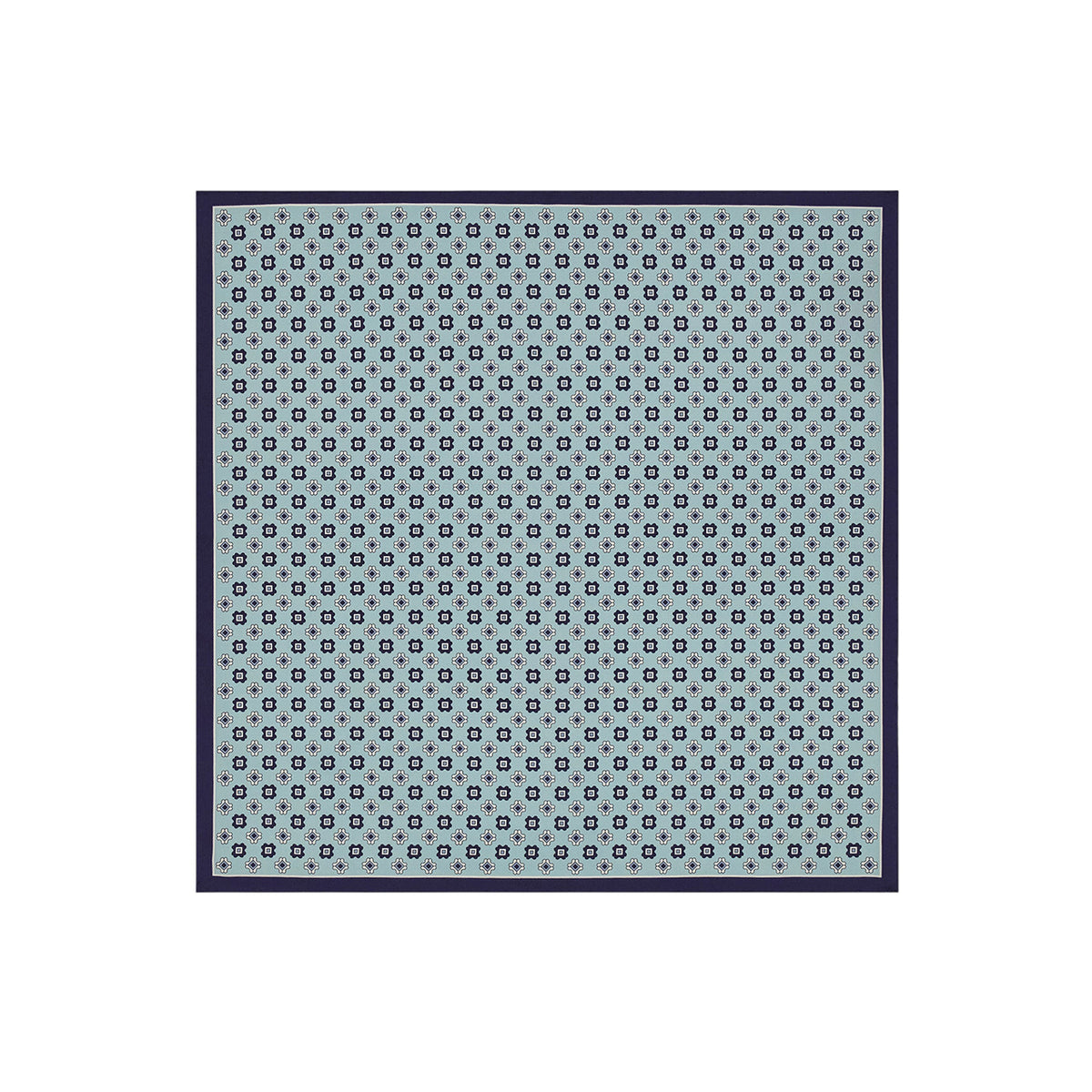 Brianza green pocket square in pure printed silk with a patterned motif