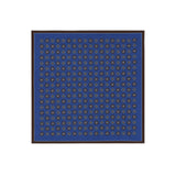 Blue pocket square in pure printed silk with a patterned motif