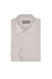 Impeccabile white cotton regular-fit shirt with gray stripes