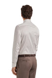 Impeccabile white cotton regular-fit shirt with gray stripes