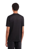 Black lisle cotton T-shirt with double collar