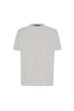 Men's white lisle cotton T-shirt with double collar
