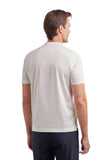 Men's white lisle cotton T-shirt with double collar