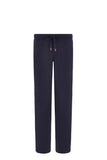 Blue Impeccabile wool joggers with contrasting piping