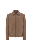 Sand-colored lambskin nappa jacket with woven details