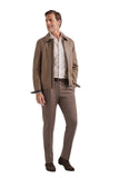 Sand-colored lambskin nappa jacket with woven details