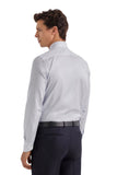 White and light blue 140/2 cotton plaid regular-fit formal shirt