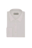 White linen regular-fit shirt with narrow pointed collar