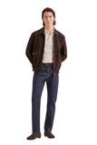 Stretch soft-touch five-pocket denim jeans in blue