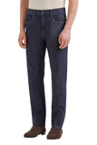 Stretch soft-touch five-pocket denim jeans in blue