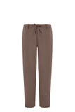 Taupe Travel wool regular fit drawstring pants