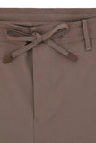 Taupe Travel wool regular fit drawstring pants