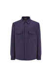 Blue relaxed fit pure wool overshirt