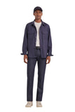 Blue relaxed fit pure wool overshirt