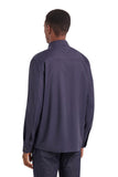 Blue relaxed fit pure wool overshirt