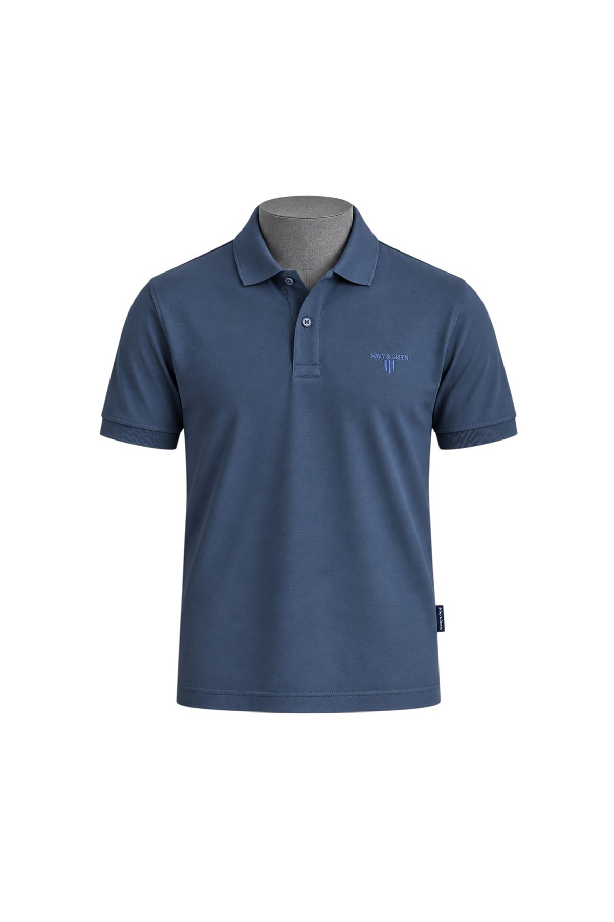 Interlock cotton polo shirt with collar detailing