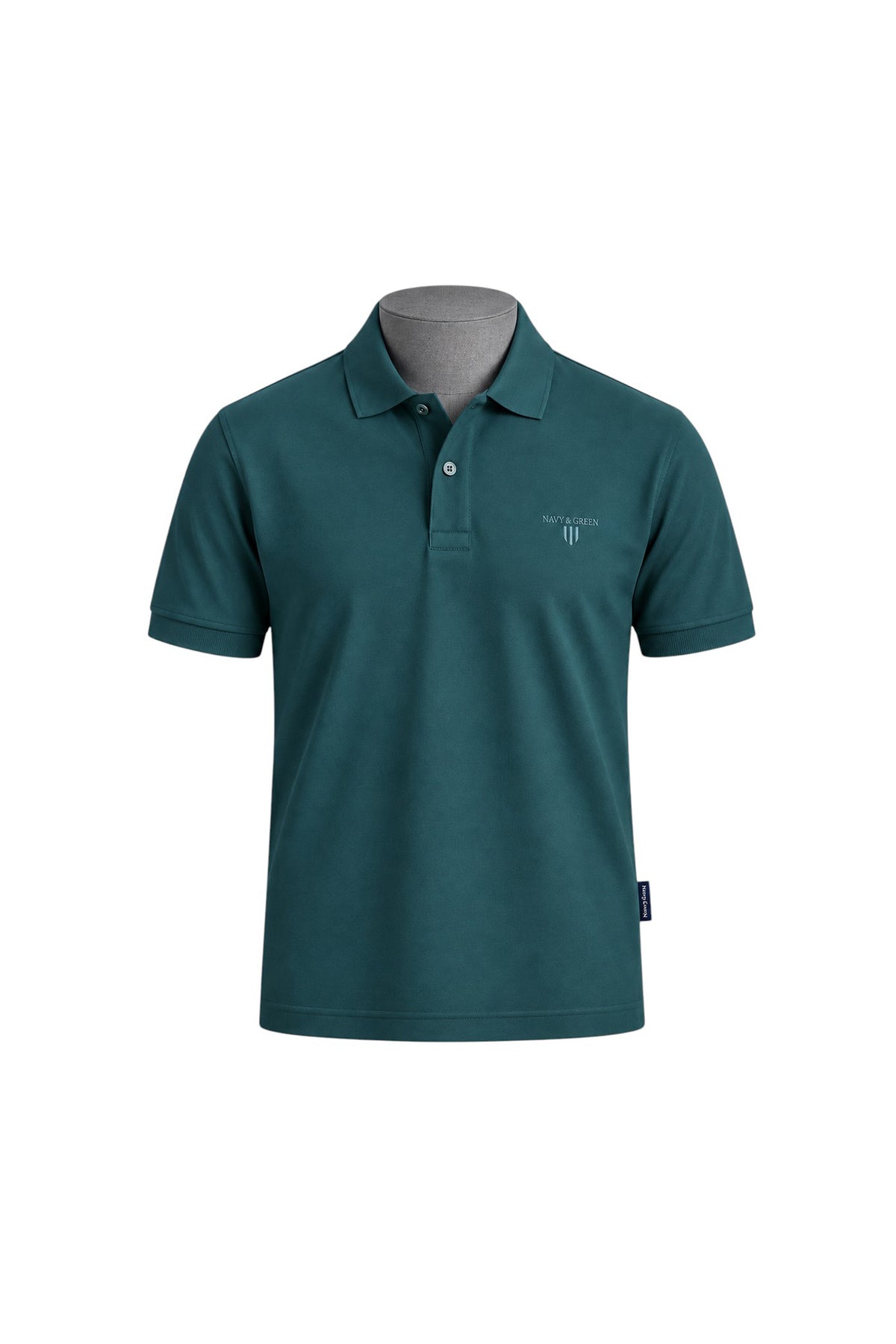 Interlock cotton polo shirt with collar detailing