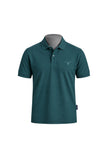 Interlock cotton polo shirt with collar detailing